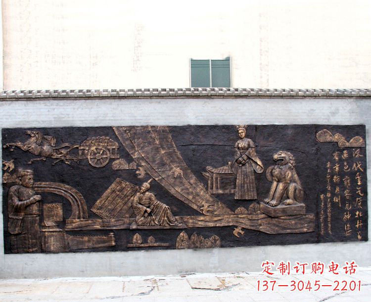 兰州牡丹色玻璃钢园林墙壁装饰壁画