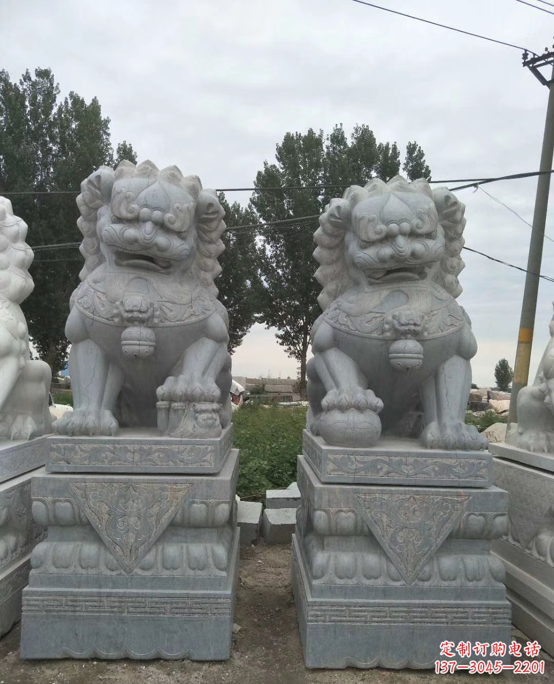 兰州青石狮子象征力量的传统精灵