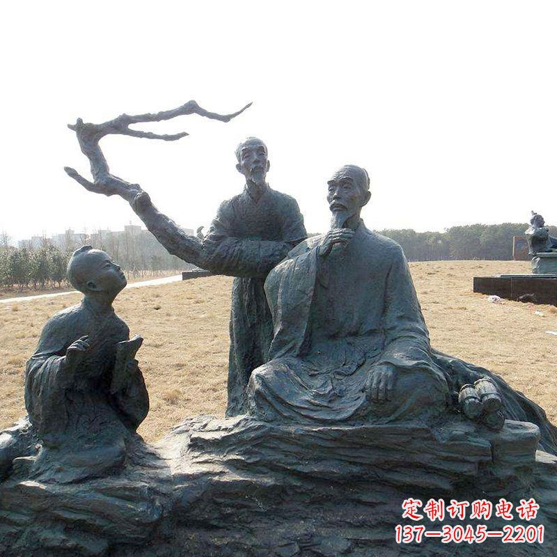 兰州八大山人景观小品雕塑-公园历史名人著名画家朱耷情景雕塑