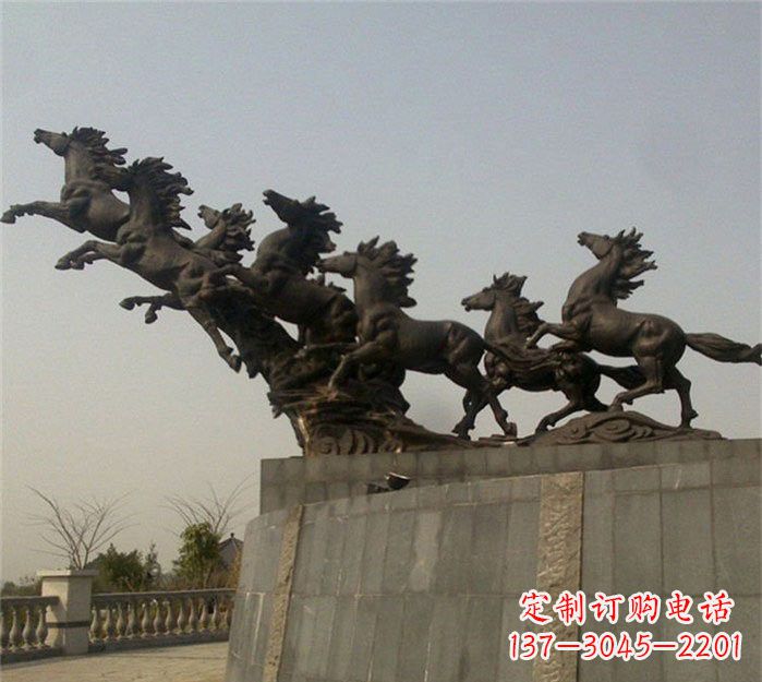兰州八匹奔马铜雕