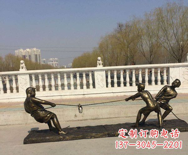 兰州拔河儿童雕塑