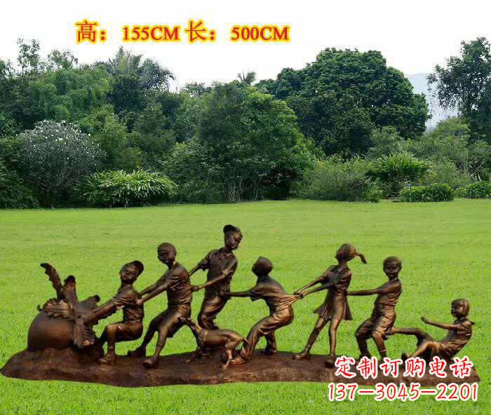 兰州拔萝卜人物铜雕1