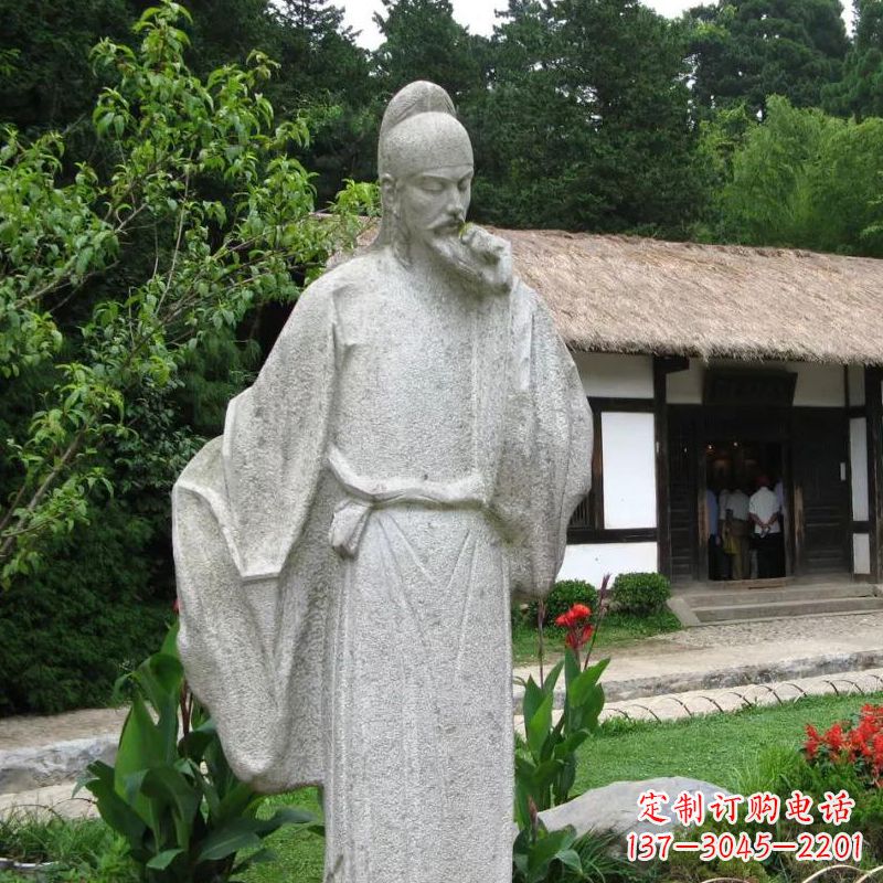 兰州白居易石雕塑像-公园景区中国古代历史文化名人雕塑