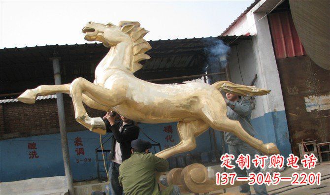兰州奔马铸铜马铜雕