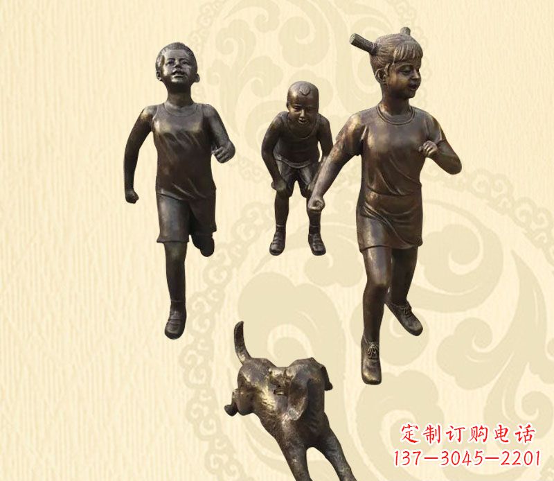 兰州“活力四射儿童铜雕”