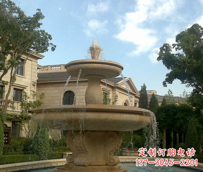 兰州别墅景观大理石喷泉雕塑