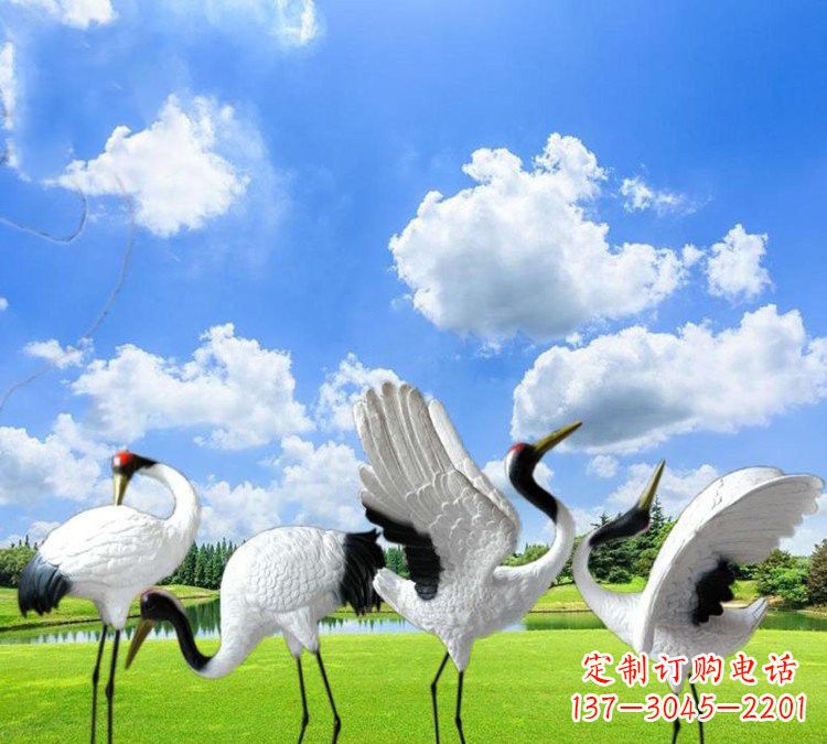 兰州玻璃钢丹顶鹤雕塑——一件艺术精品