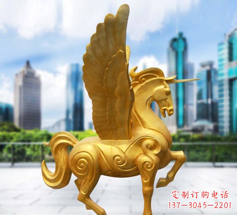兰州玻璃钢仿铜独角兽雕塑精美雕塑艺术