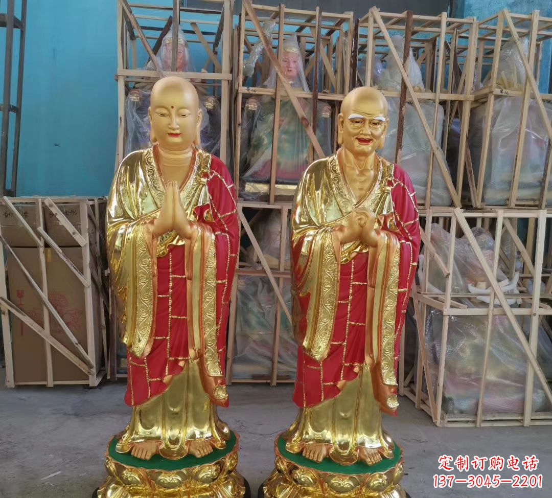 兰州玻璃钢仿铜佛像雕塑寺庙景观雕塑