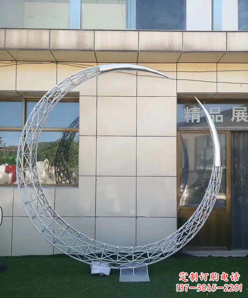 兰州不锈钢别墅月亮镂空雕塑