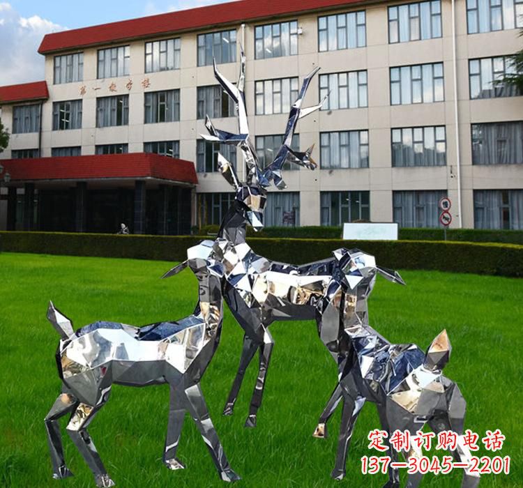 兰州不锈钢麋鹿雕塑美观耐用的艺术品