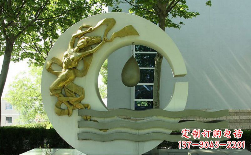 兰州不锈钢嫦娥奔月景观雕塑