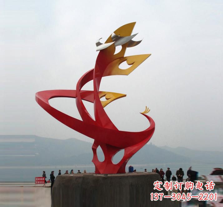 兰州不锈钢城市抽象凤凰雕塑