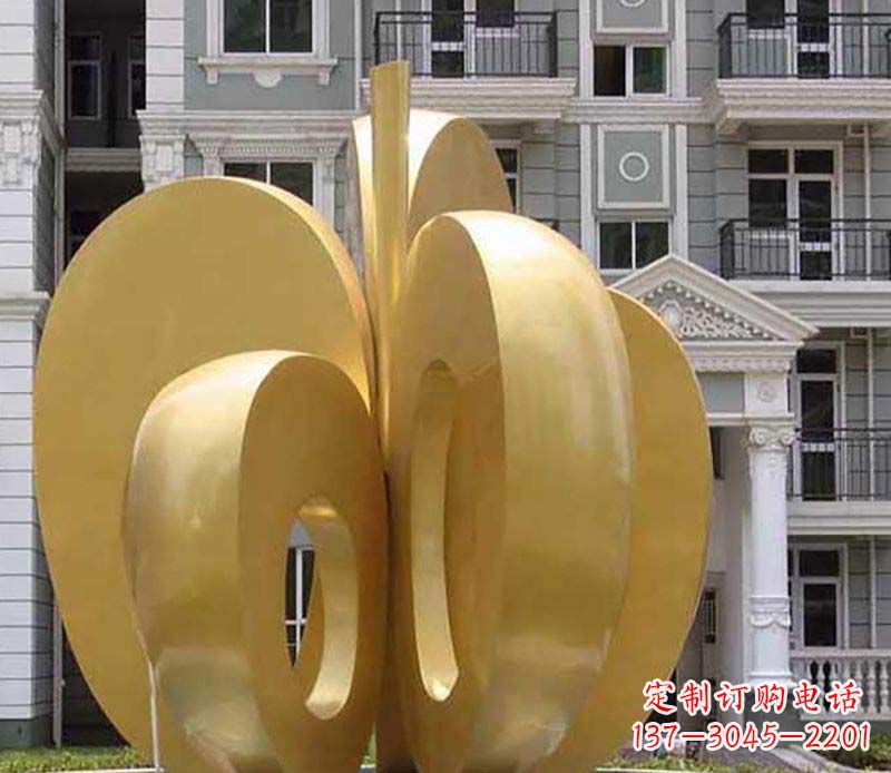 兰州不锈钢苹果雕塑极具视觉震撼力