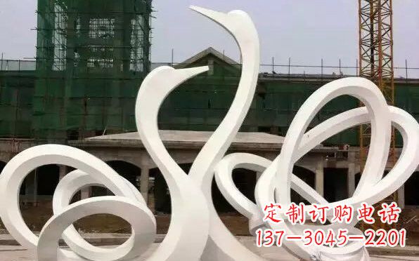 兰州不锈钢天鹅雕塑美丽而优雅