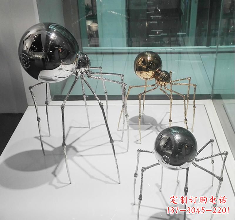 兰州不锈钢大型景观蜘蛛雕塑