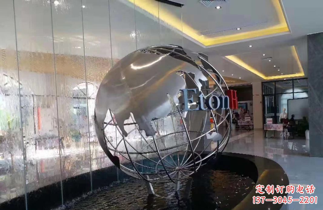 兰州大地见证——不锈钢地球仪喷泉雕塑