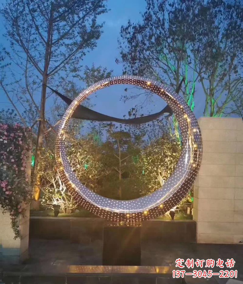 兰州不锈钢灯饰景观圆环
