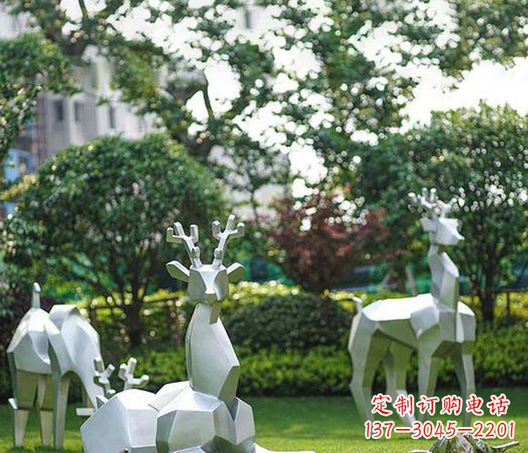 兰州不锈钢动物鹿雕塑