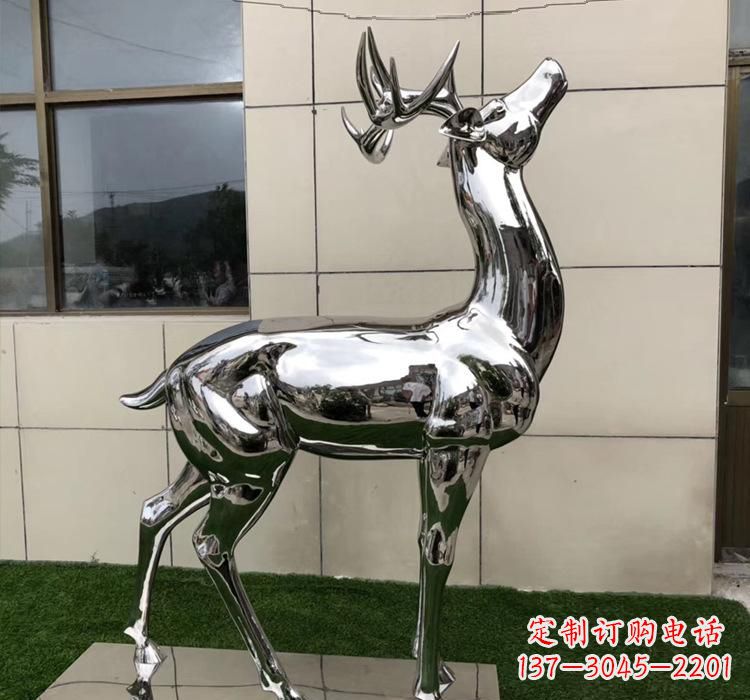 兰州不锈钢动物梅花鹿雕塑