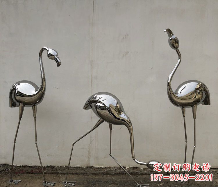 兰州不锈钢锻造的火烈鸟雕塑