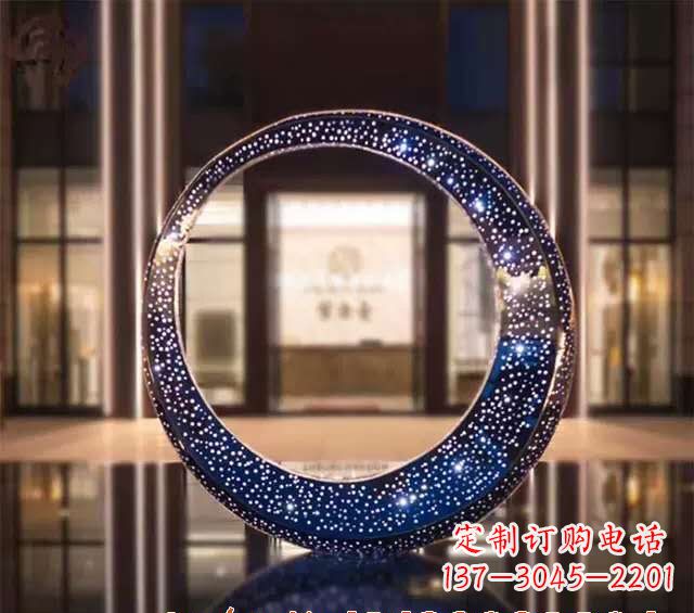 兰州不锈钢发光月亮雕塑