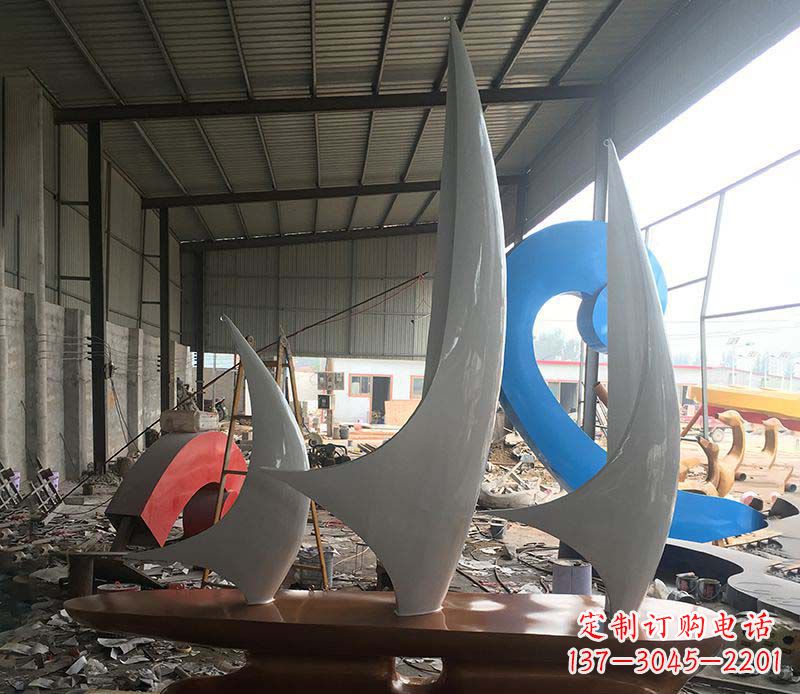兰州不锈钢帆船景观雕塑 (2)