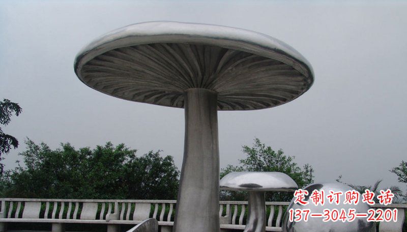 兰州不锈钢仿真蘑菇凉亭公园景观雕塑
