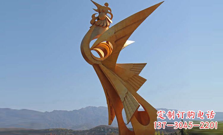 兰州不锈钢凤凰抽象雕塑