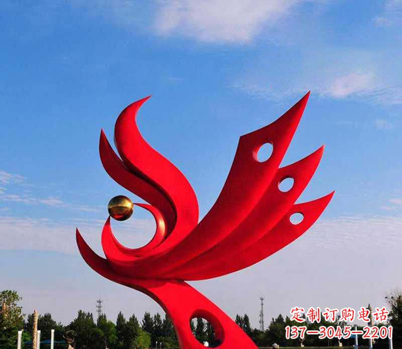 兰州不锈钢凤凰宝地雕塑