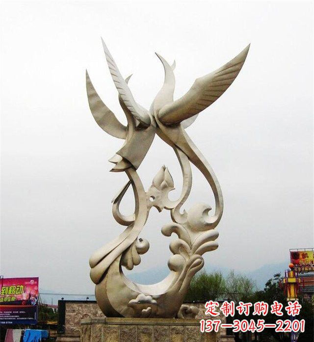 兰州不锈钢凤凰雕塑供应