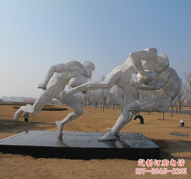 兰州不锈钢橄榄球雕塑