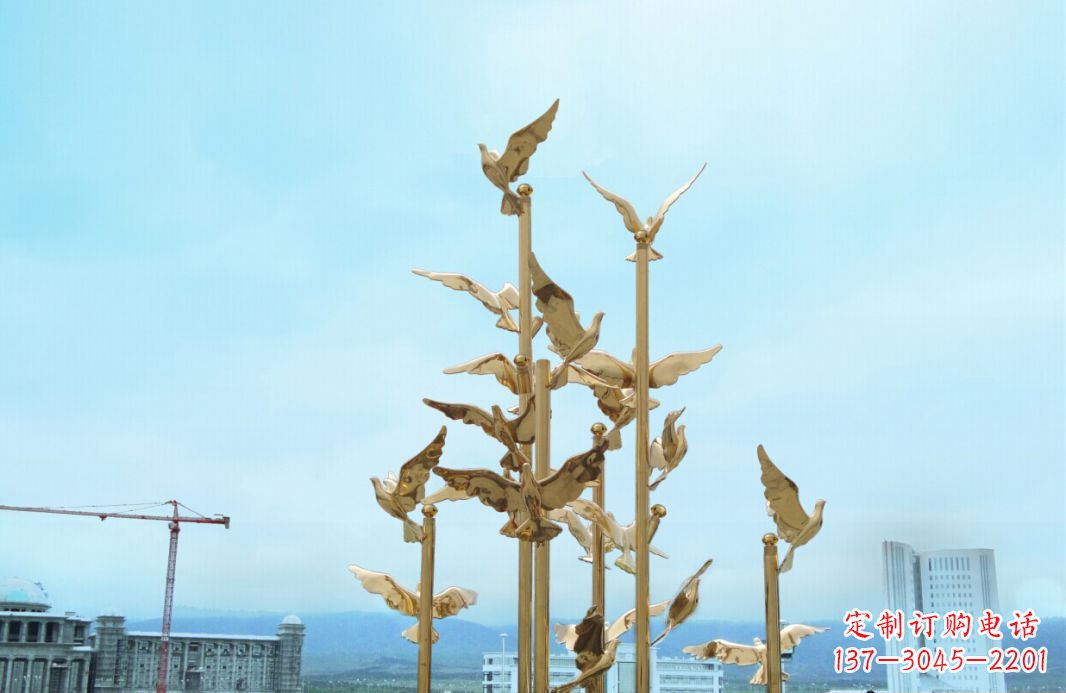 兰州不锈钢鸽子广场景观雕塑