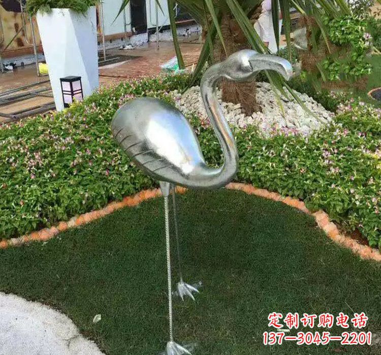 兰州不锈钢公园火烈鸟雕塑2