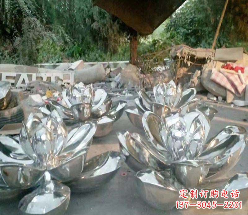 兰州不锈钢荷花雕塑给公园带来灿烂美景