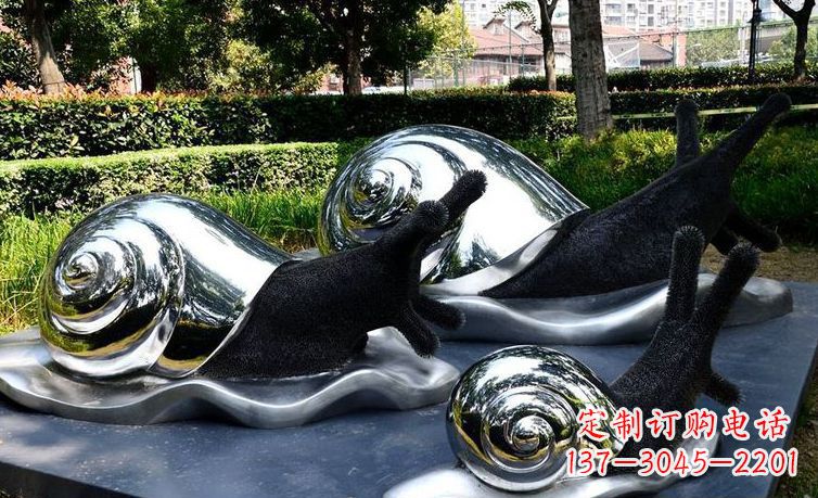 兰州不锈钢公园蜗牛动物雕塑