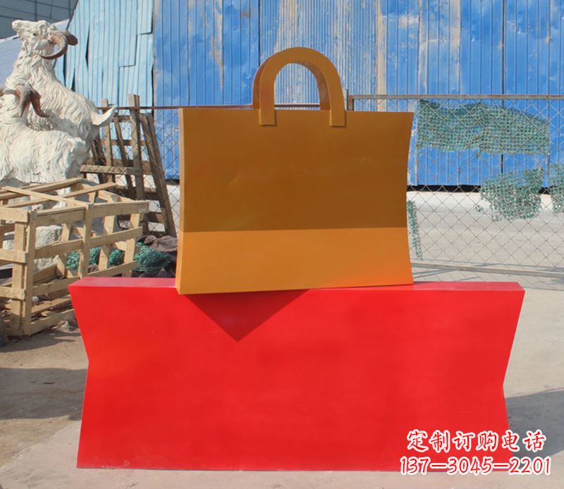 兰州不锈钢购物袋雕塑 (2)
