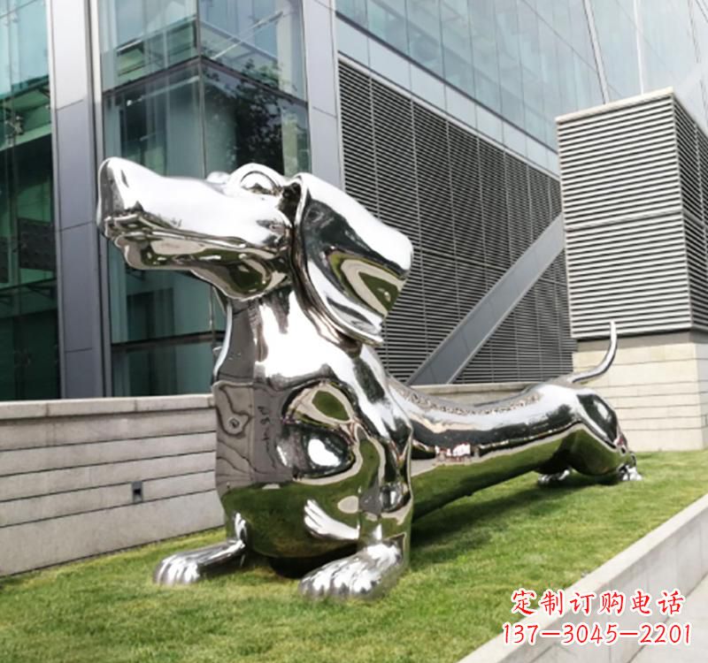 兰州不锈钢动物雕塑——狗