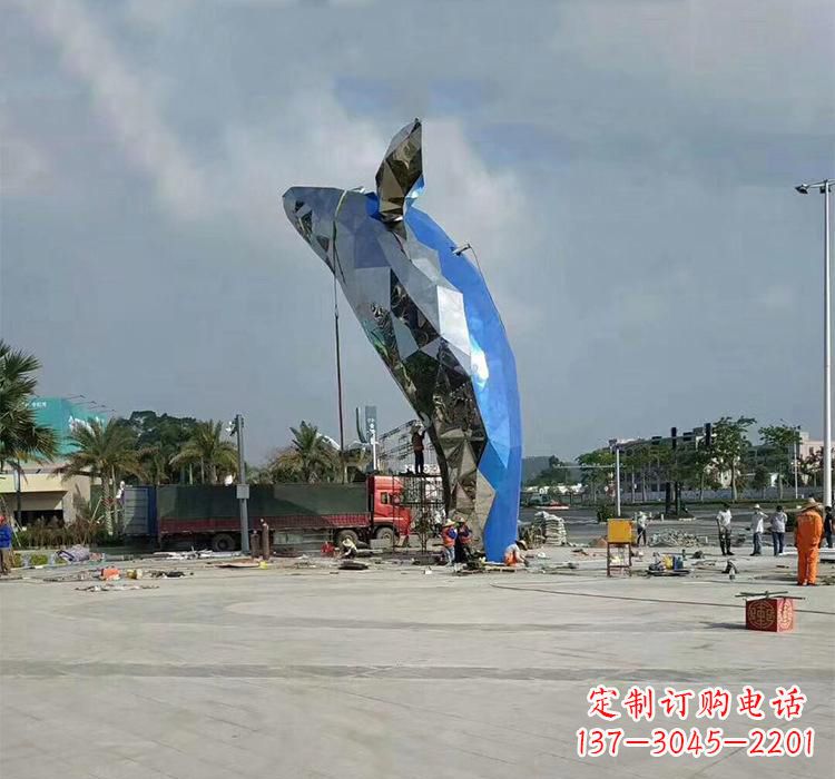 兰州不锈钢广场鲸鱼海洋动物雕塑