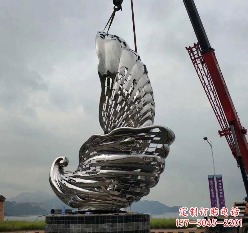 兰州不锈钢海螺雕塑象征着海洋的美丽