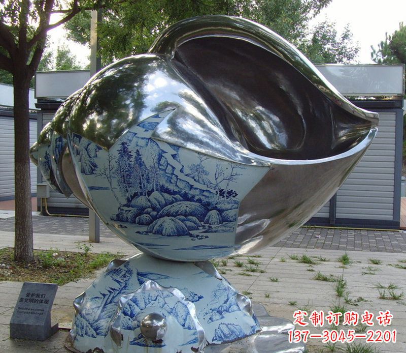 兰州不锈钢海螺雕塑