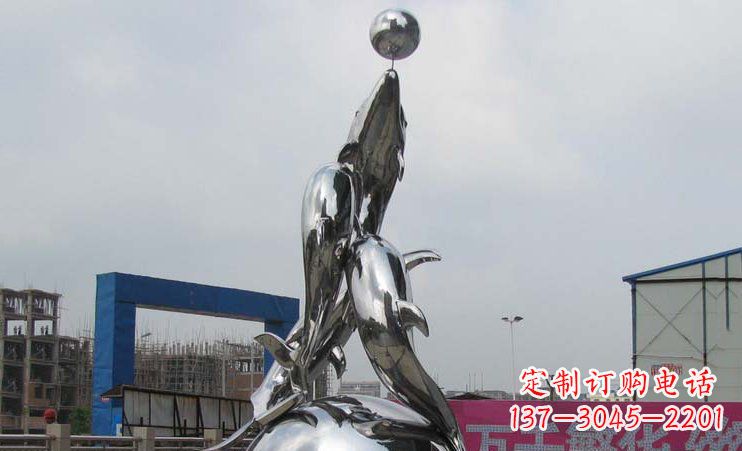 兰州不锈钢海豚雕塑海洋之美的象征