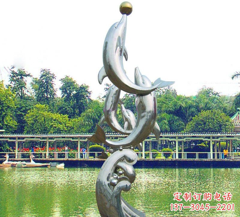 兰州海豚的美丽雕塑