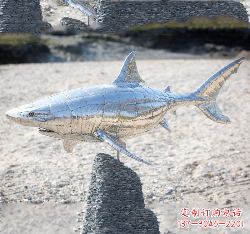 兰州不锈钢海洋公园鲨鱼雕塑