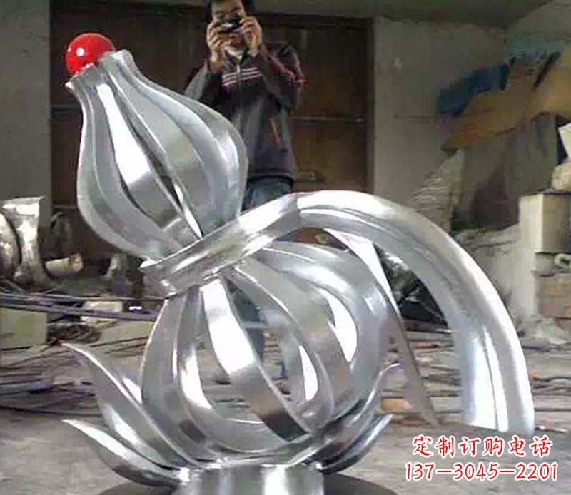 兰州不锈钢葫芦雕塑 (2)