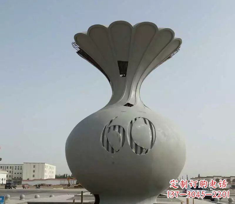 兰州精美不锈钢花篮雕塑