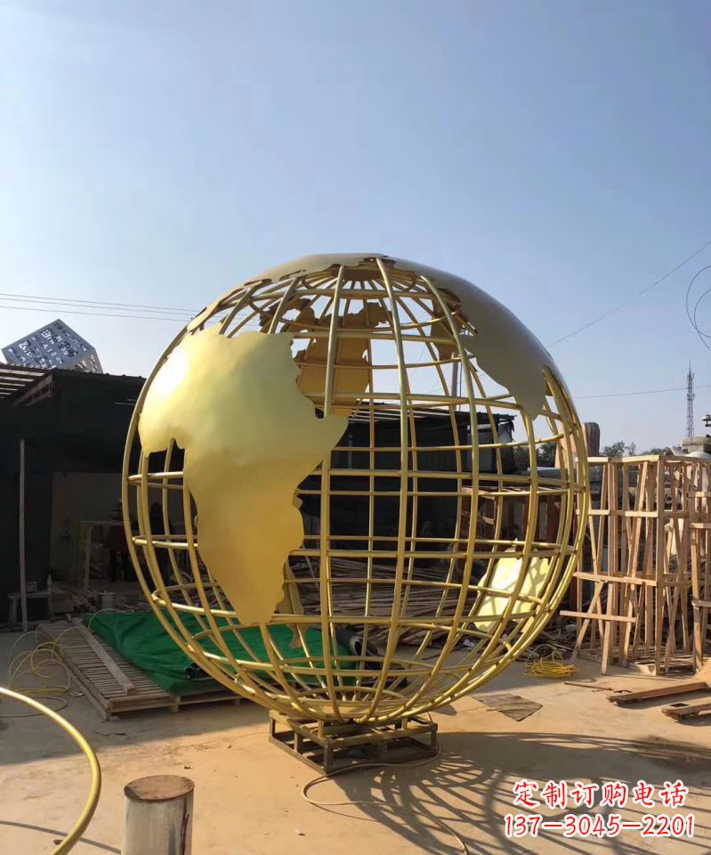 兰州不锈钢金属地球仪雕塑