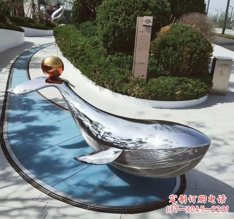 兰州精美不锈钢海豚雕塑