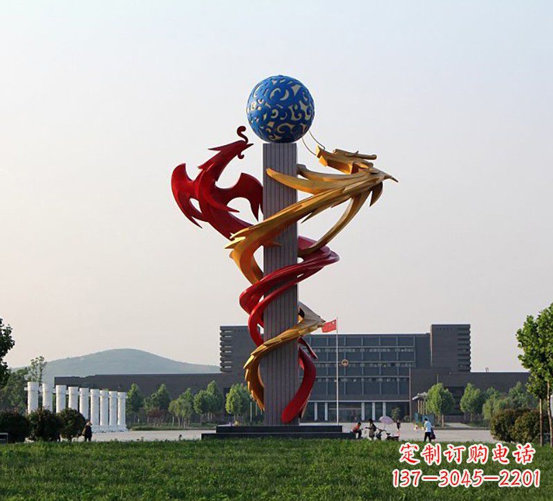 兰州不锈钢龙凤雕塑