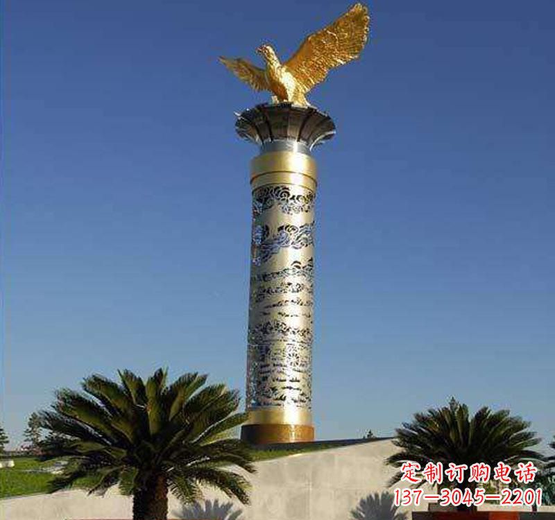 兰州不锈钢龙柱雕塑2